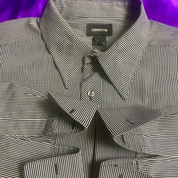 Claiborne Class Cuff Link Shirt Sz XL - Picture 5 of 10